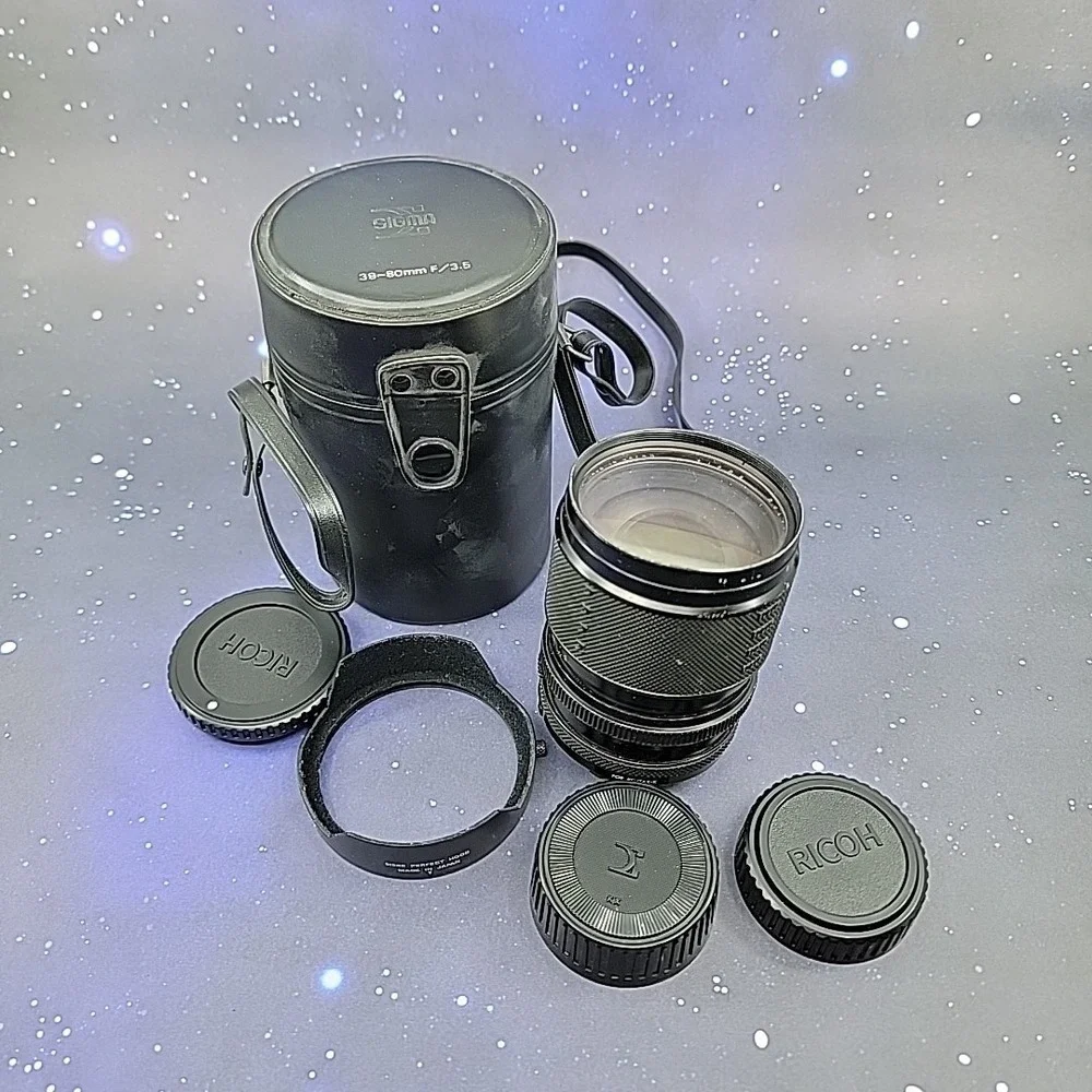 Ricoh XR-2 35mm Film Camera w/ 50mm W/ Additional Lens Untested As-Is